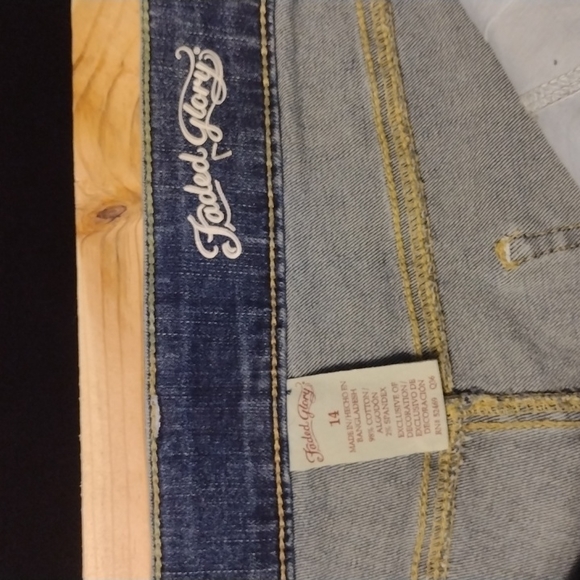 Faded Glory, size 14, pineapple denim shorts - Picture 3 of 3